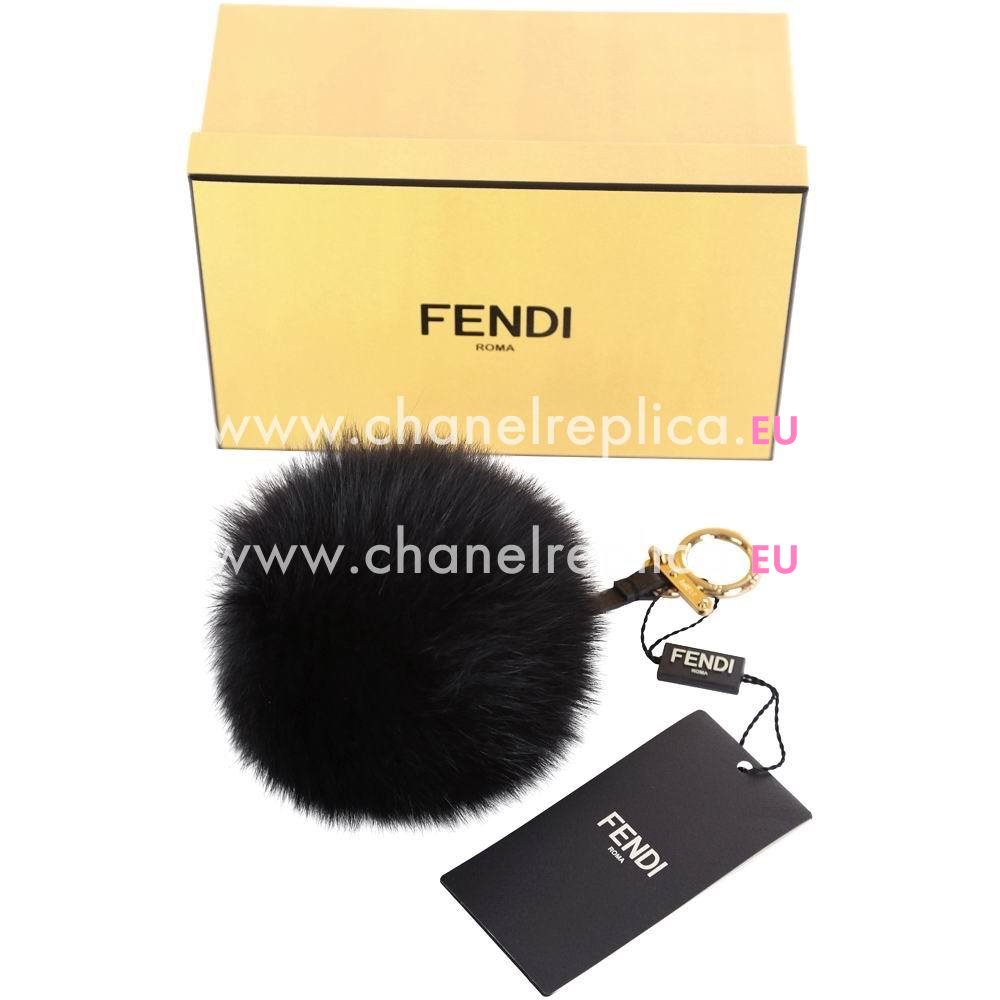 FENDI Pompon Bag Charm The Fox Pendant Black F6122810