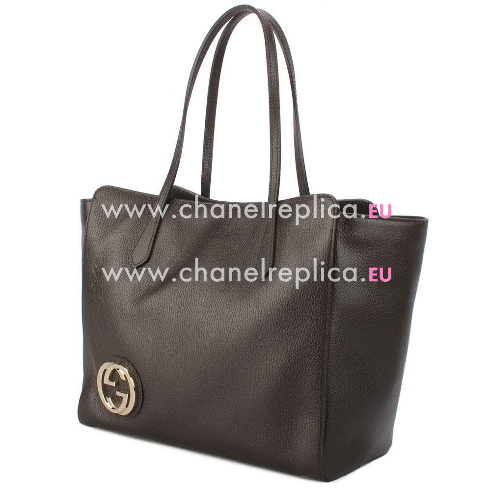 Gucci Classic GG Calfskin Bag In Dark Brown G5941120