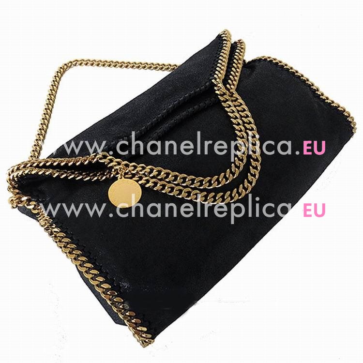 Stella McCartney Falabella Medium Size Gold Chain Bag Black S237103