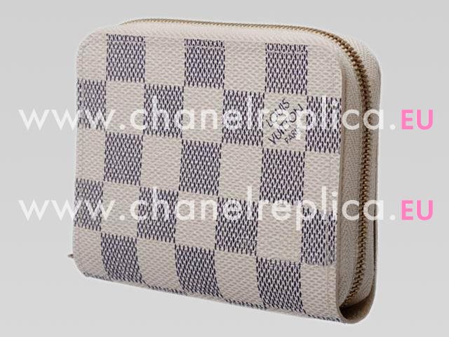 Louis Vuitton Damier Azur Canvas Zippy Coin Purse N63069