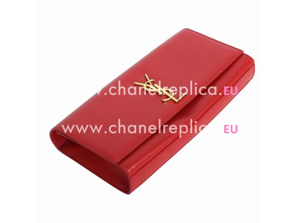 YSL Saint Leather Paris Y Calfskin Wallets In Red YSL5236557