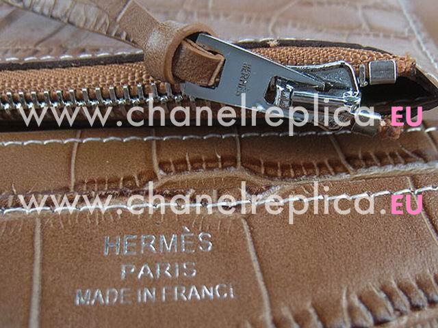 Hermes Dogon Crocdile Leather Purse Light-Coffee HL001-C
