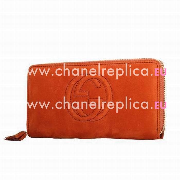 Gucci Soho Calfskin Zipper Wellets In Orange G6111410