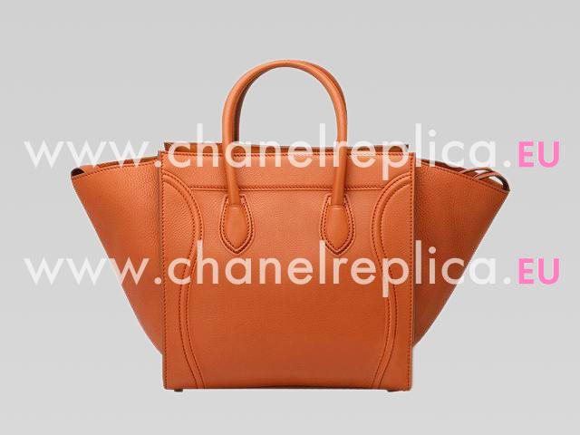 Celine Small Square Phantom Luggage Calfskin Bag Orange 134623ORA