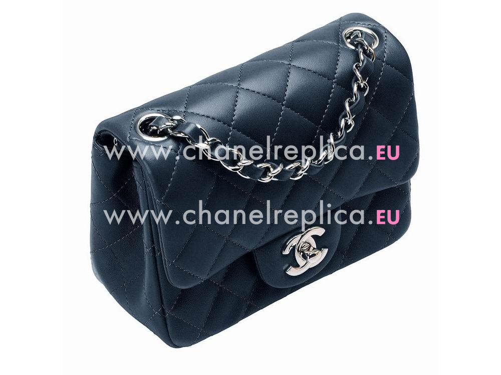 Chanel Mini Coco Lambskin Flap Bag Dark Blue(Silver) A35224