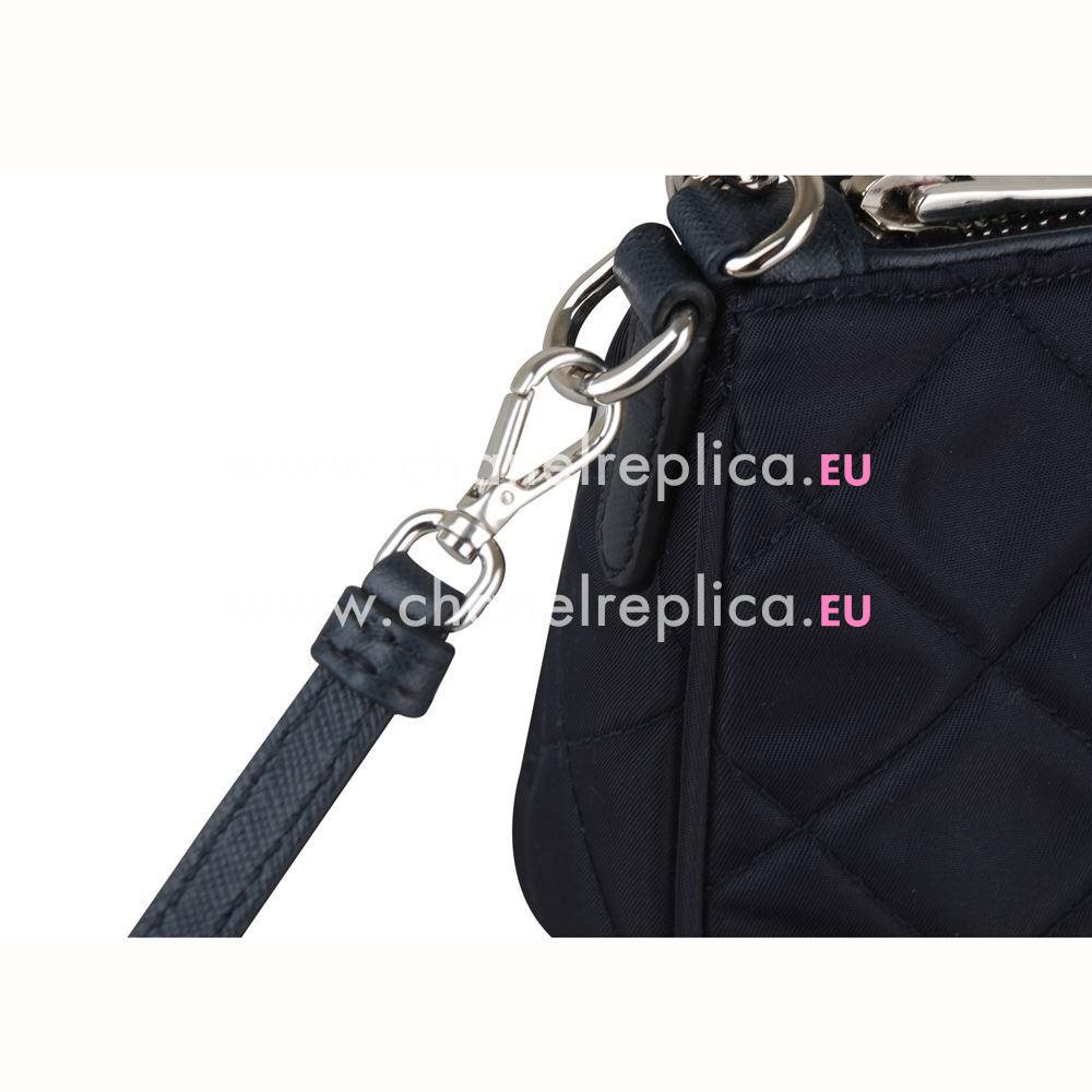 Prada Teaauto Saffiano Classic Triangle Logo Nylon Handle/Shoulder Chain Bag Deep Blue PR6101903