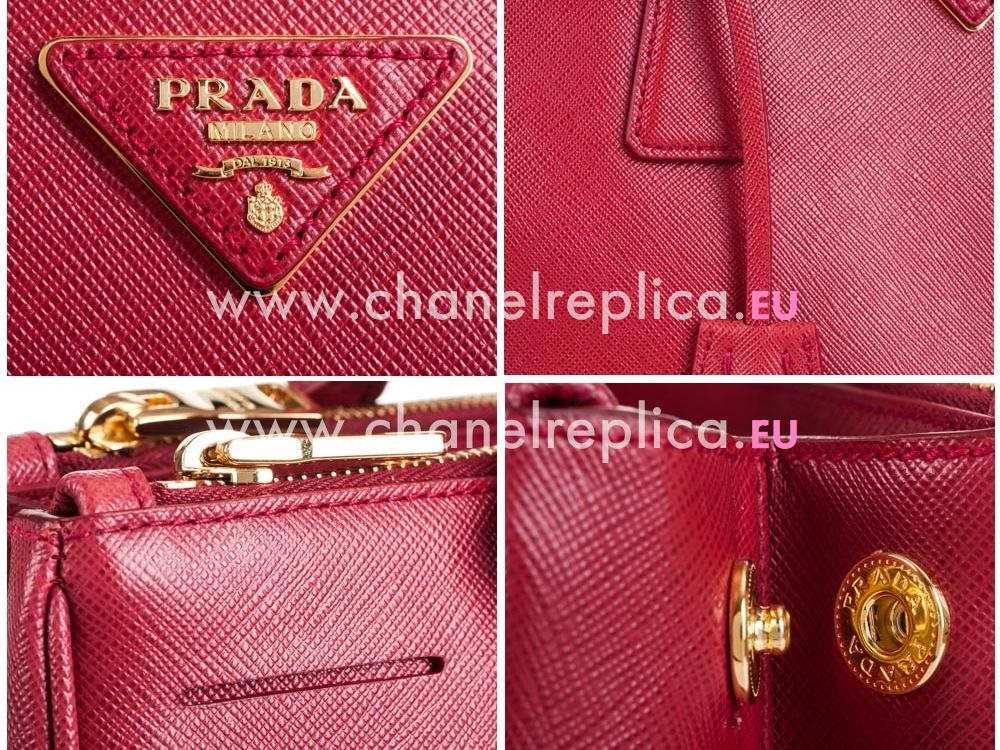 Prada Saffiano Lux Medium Cowhide Handbag In Red PR503171