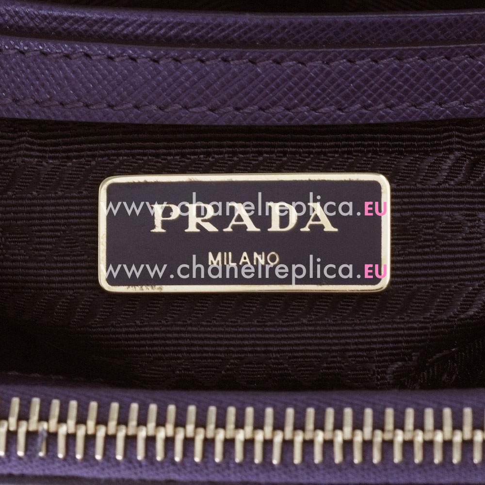 Prada Saffiano Lux Triangle Logo Small Bag In Purple PR527R52