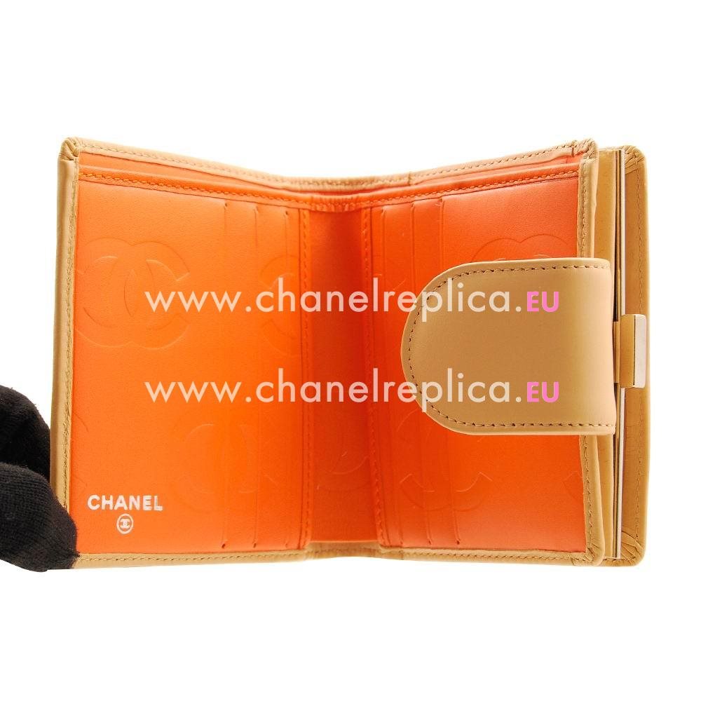 Chanel Lambskin Beige CC Cambon Short Wallet Beige A26721BEI
