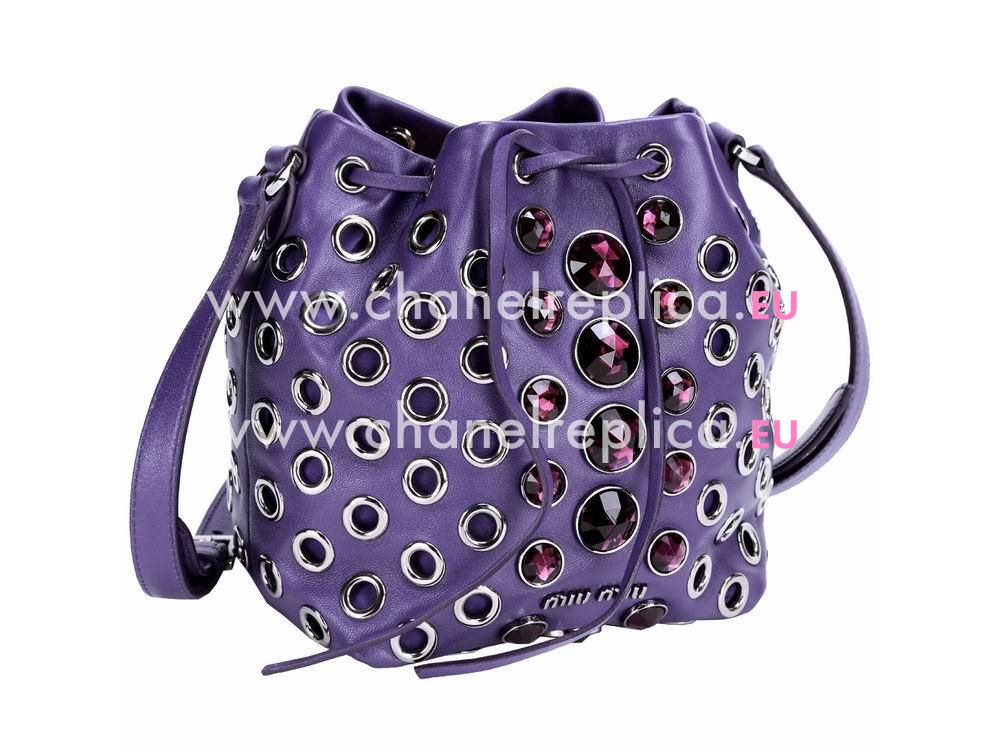 Miu Miu Vele Mini Jewel Embellished Bucket Bag Red RT0559PE