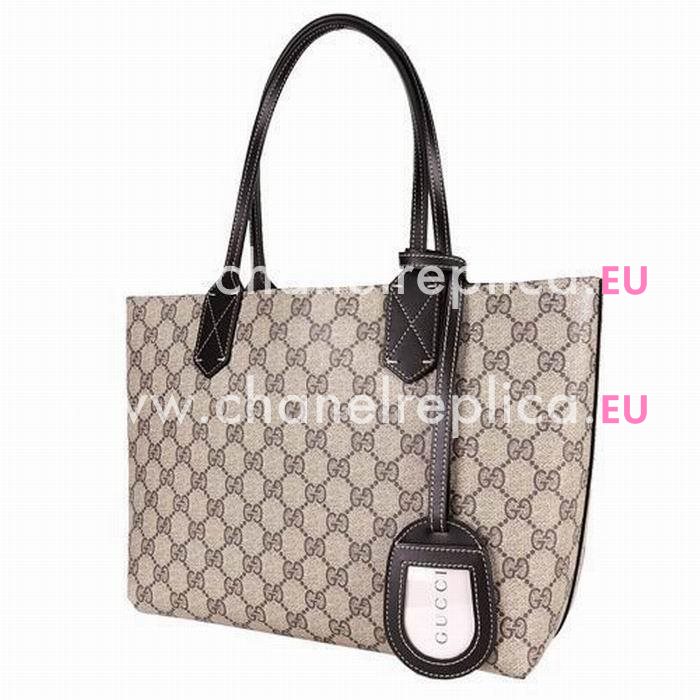 Gucci Calfskin Two Sided Tote Bag In Khaki Black G5594614