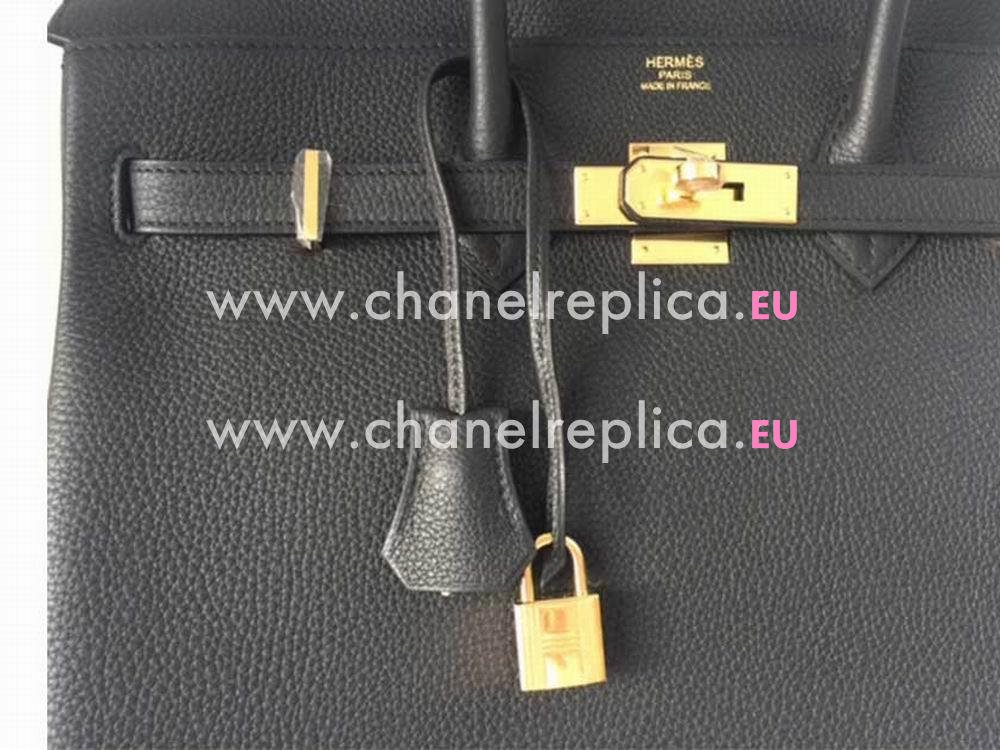 Hermes Birkin 35cm Togo Leather Black Gold Hardware Hand Sew H1043BLA