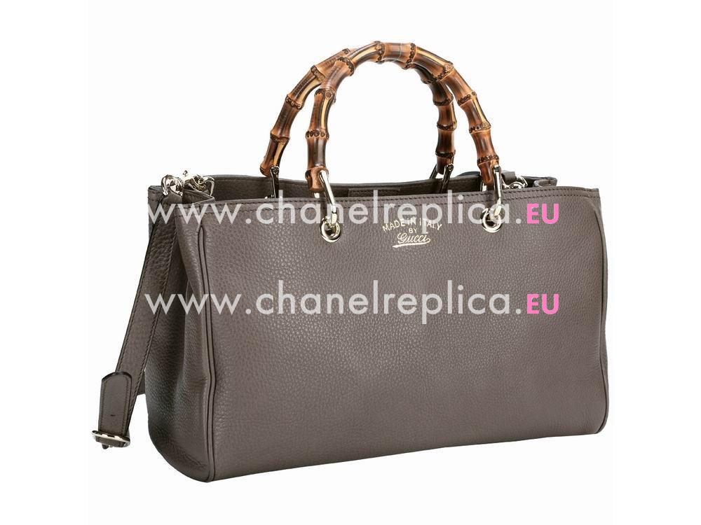 Gucci Bamboo Calfskin Handle Bag In Taupe G56928