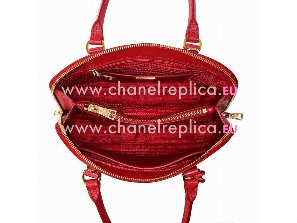 Prada Lux Saffiano Cowhide Handle/Shoulder Bag Fire Red PR5362360
