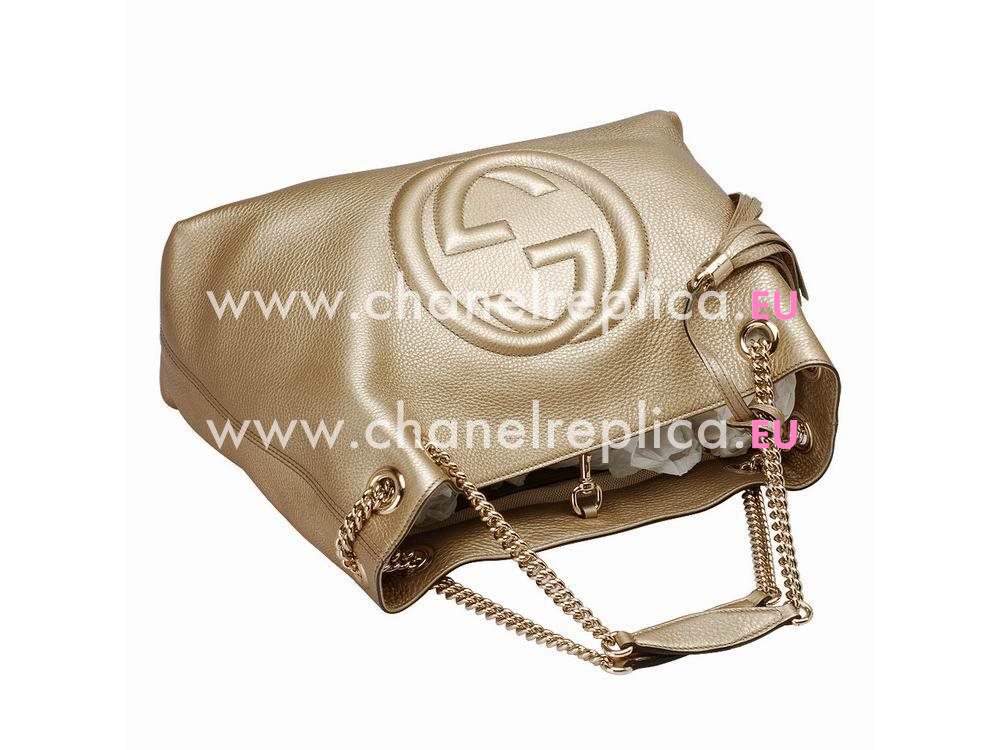 Gucci Soho GG Calfskin Bag Champagne Golden G5594646