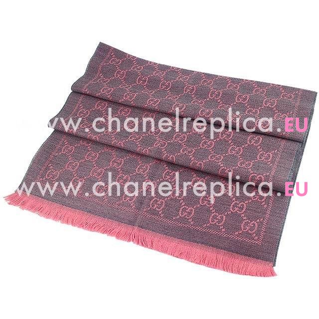 Gucci G Logo Wool Scarf Peach Gray G6102823