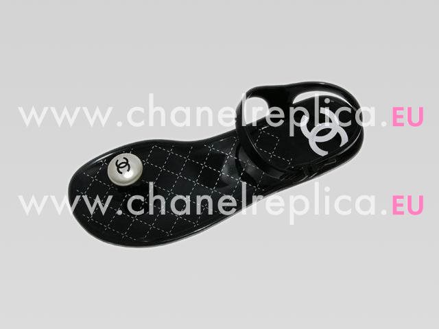 CHANEL 2010 DOUBLE C PEARL SANDAL IN BLACK 26714