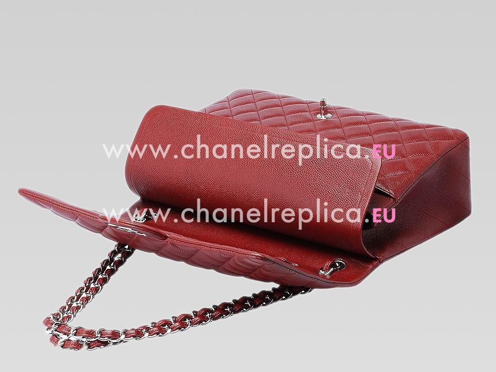 Chanel Caviar Jumbo maxi Flap Bag Red(Silver Hardware) A57600DG