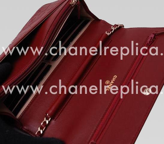 Chanel Camellia Flower Lambskin Woc Bag Red A36203