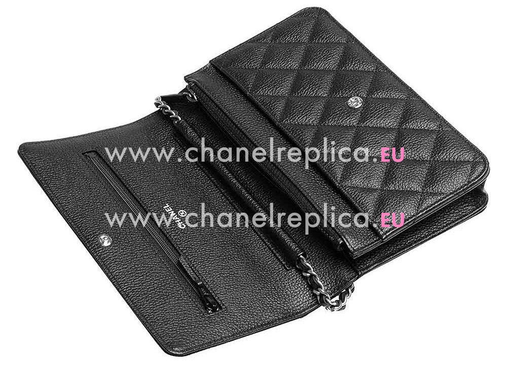 Chanel Retro CC Caviar Woc mini Flap Bag Long Chain Black A58350
