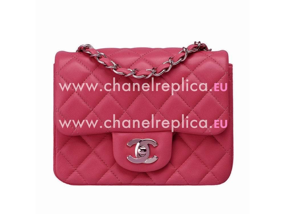 Chanel Lambskin Mini Coco Bag Hot Pink(Silver) A522371