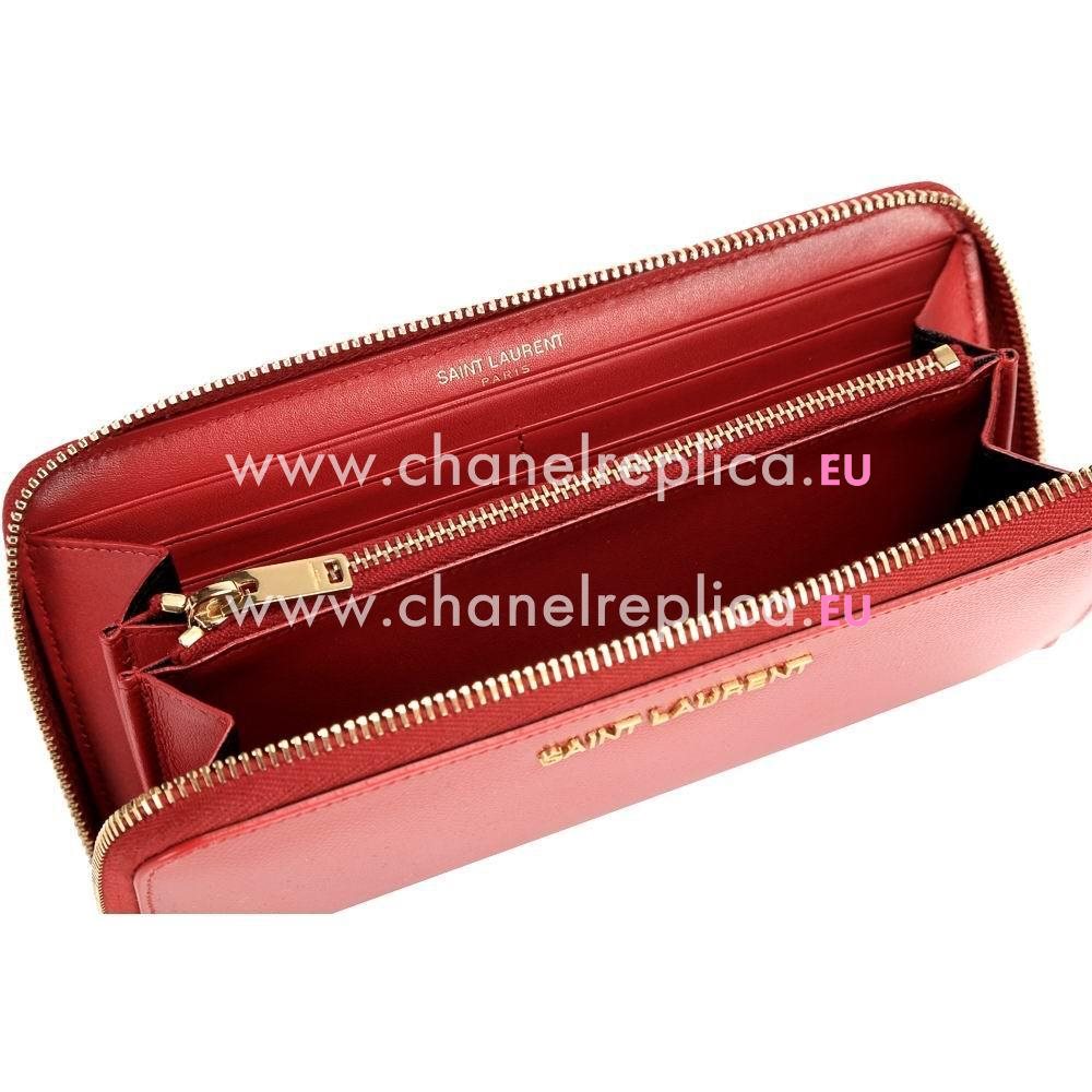 YSL Saint Laurent Paris Caviar Calfskin Y Wallets In Red YSL5030027