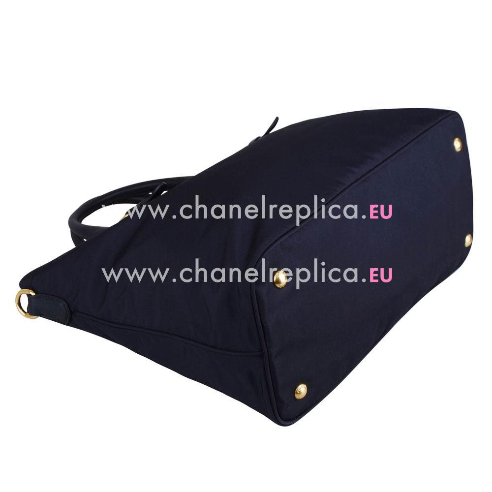Prada Soft Calf Ask Classic Triangle Logo Calfskin Handle/Shoulder Bag Deep Blue PR597318