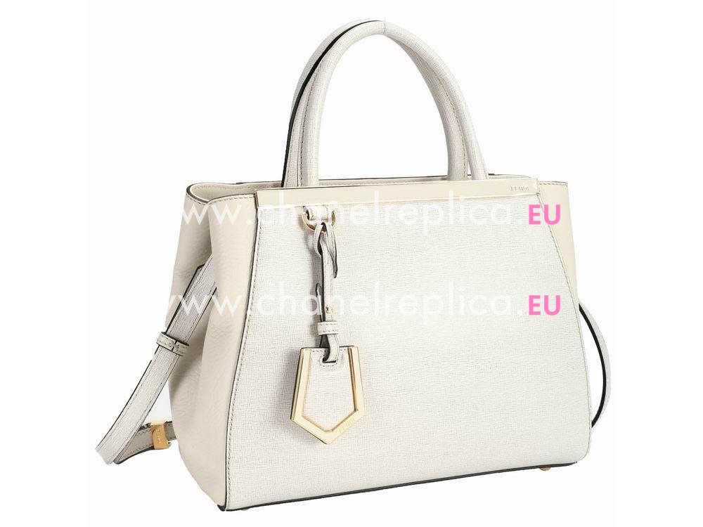 Fendi Petit 2Jours Cowhide Hand/shouldbag White F521775