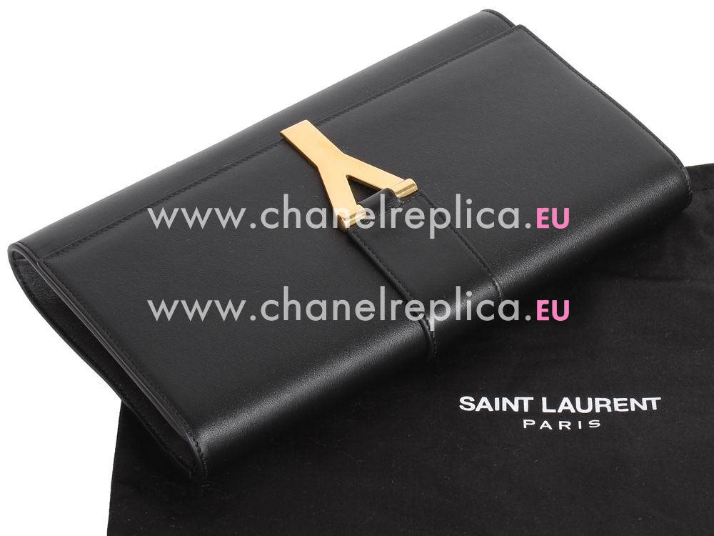 YSL Saint Leather Paris Y Calfskin Wallets In Black YSL5244076