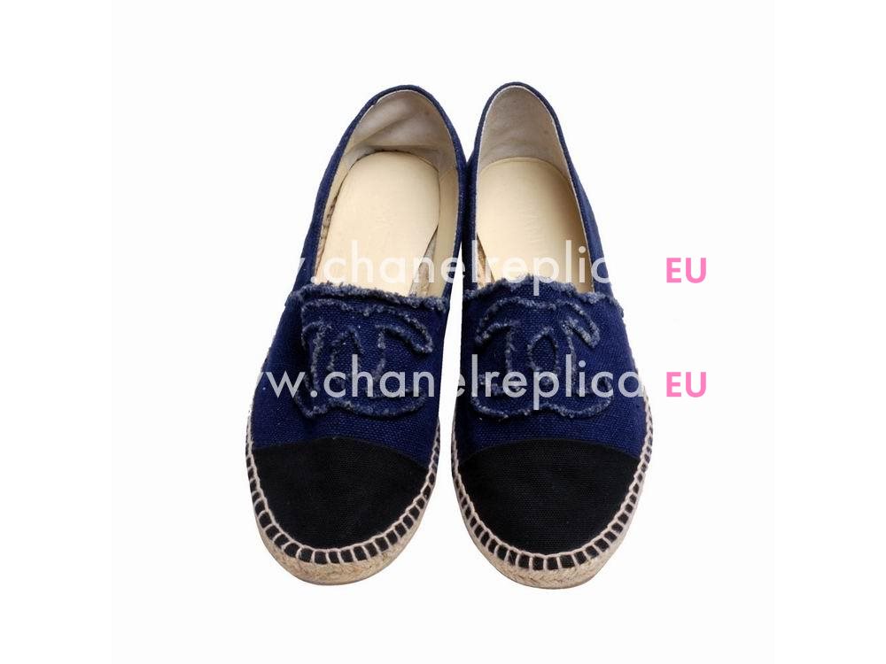 Chanel Denim CC Espadrilles Penelope Shoes Blue G29741