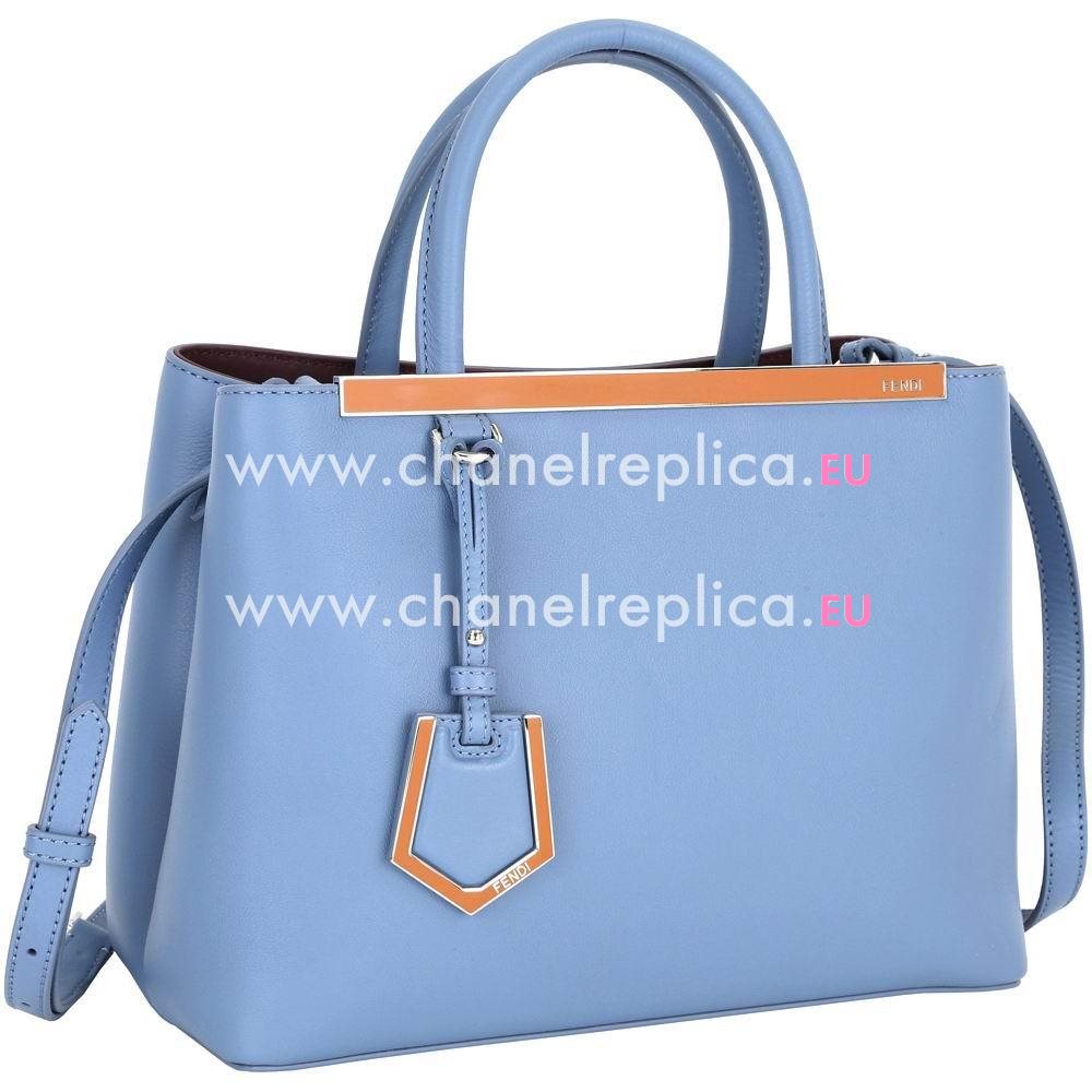 Fendi Petit 2jours Calfskin Hand/Shoulder Bag Sky Blue F7030803