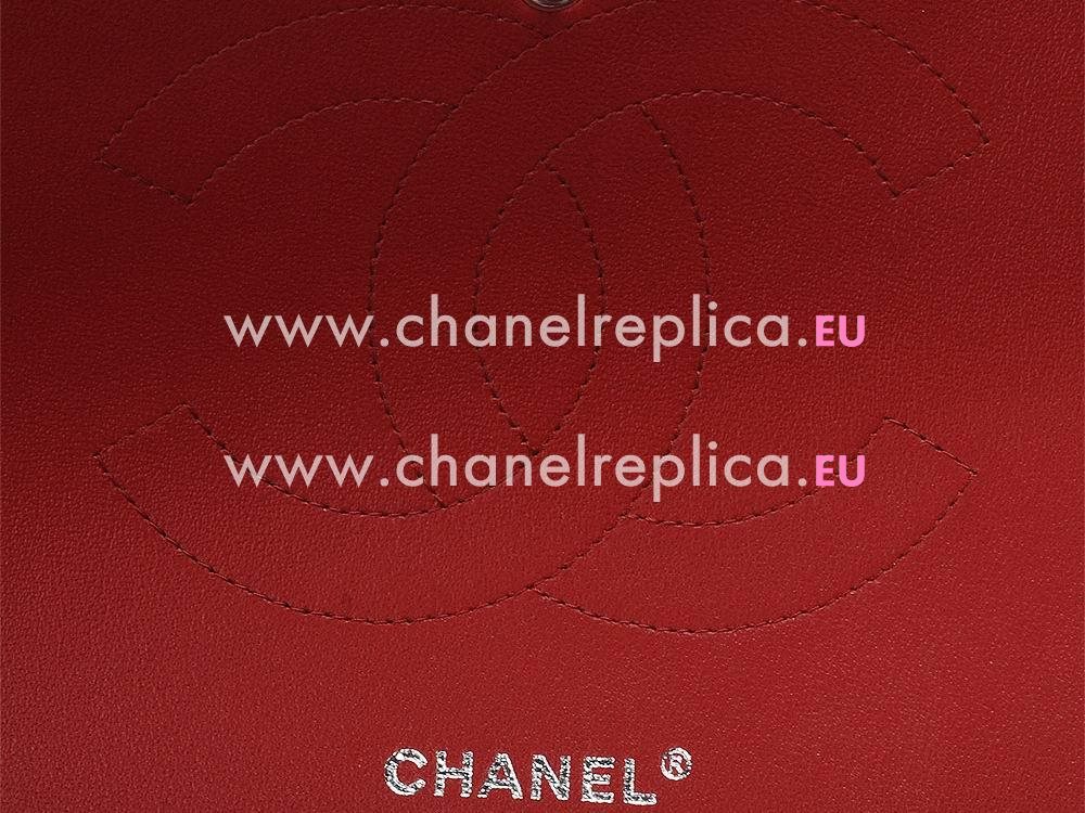 Chanel Lambskin Jumbo Double Flap Bag RED(Silver) A58600RLD