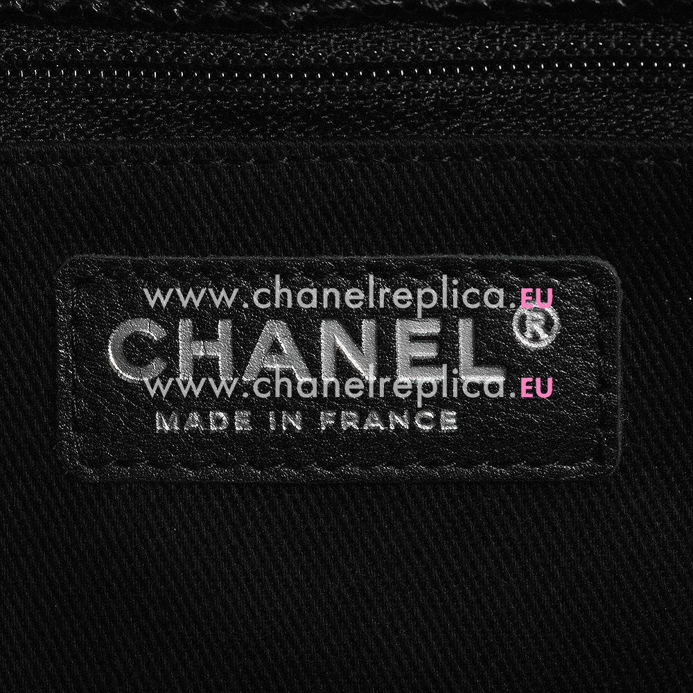Chanel Classic Caviar Calfskin Silvery Hardware Shoulder Bag Black C6112807