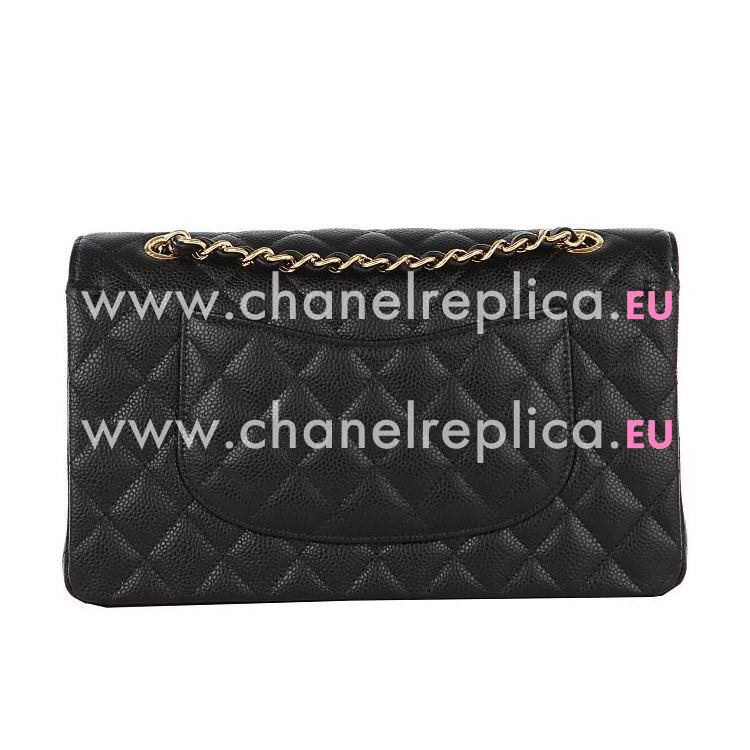 Chanel Medium Caviar Double Flap Bag Black(Golden) A01112-4