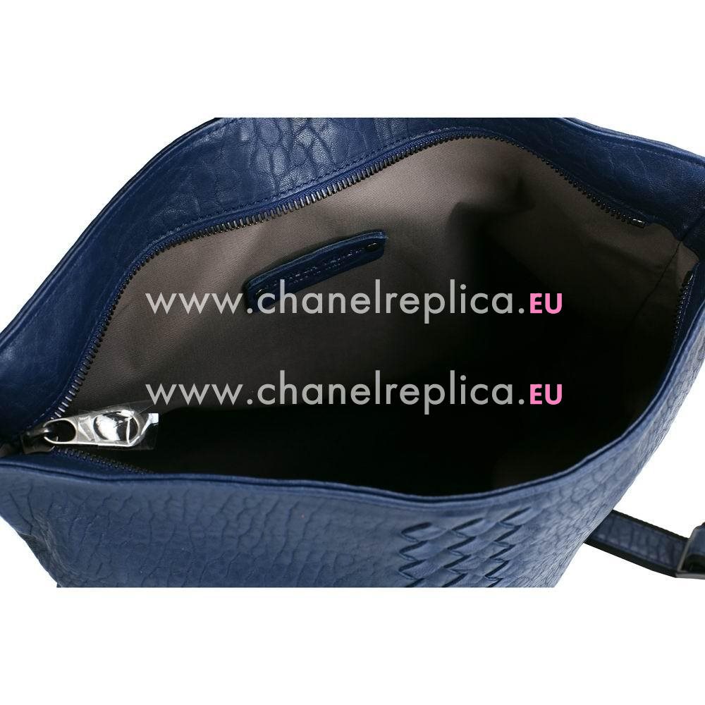 Bottega Veneta Intrecciato Nappa Woven Shouldbag Dark Blue B5082713