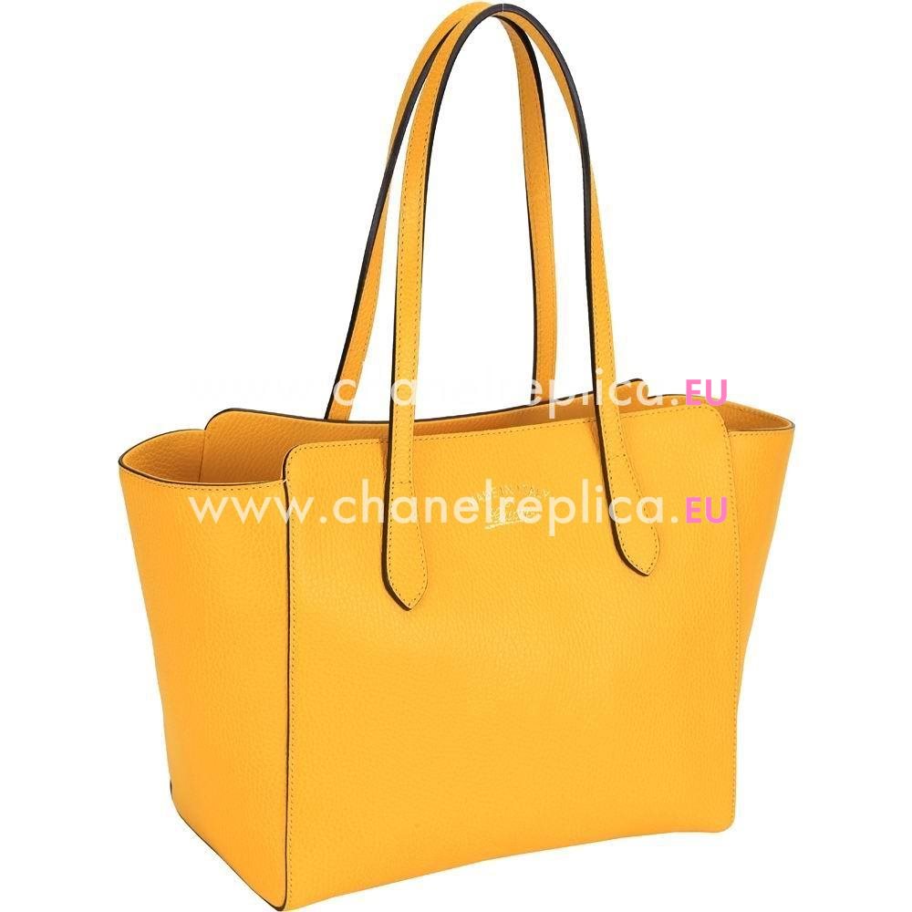 Gucci Swing Calfskin Leather Tote Bag In Yellow G5463387