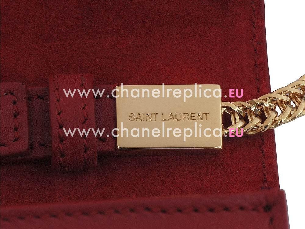 YSL Saint Laurent Cabas Pochette Y Calfskin Bag In Red YSL5184603