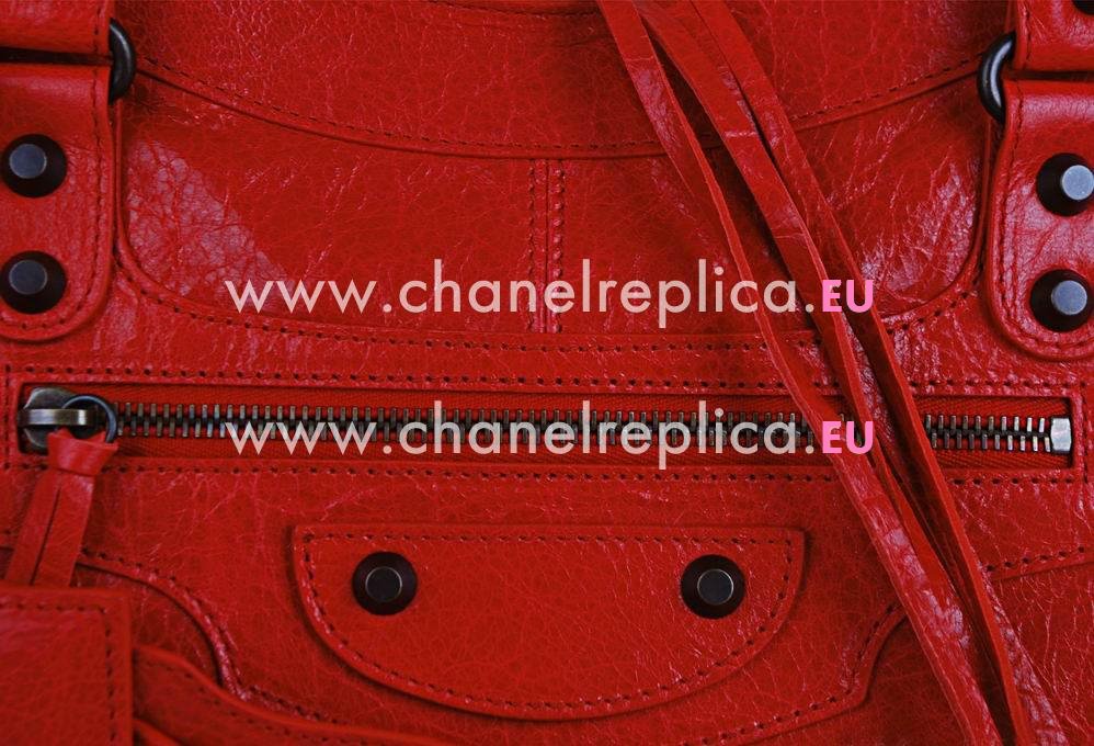 Balenciaga Medium Lambskin Hand/shoulder Small Studs Red 168028RED