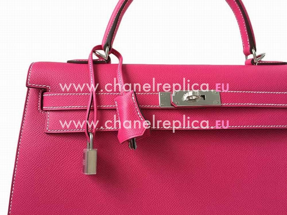 Kelly 35cm Rose Tyrien Epsom Leather Palladium Hand Sew Bag HK1035RTN