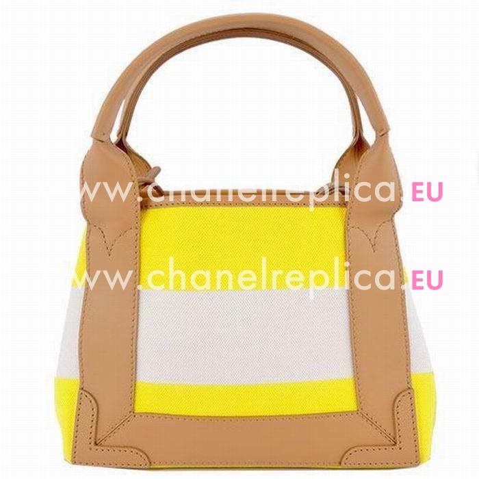 Balenciaga Navy Cabas XS Canvas Bag Yellow B6112205