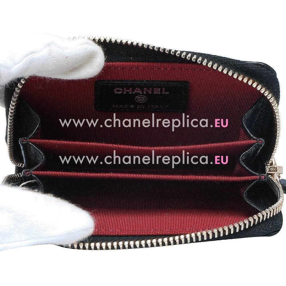 Chanel Lambskin Gold CC Zipper Change Holder Black C554966