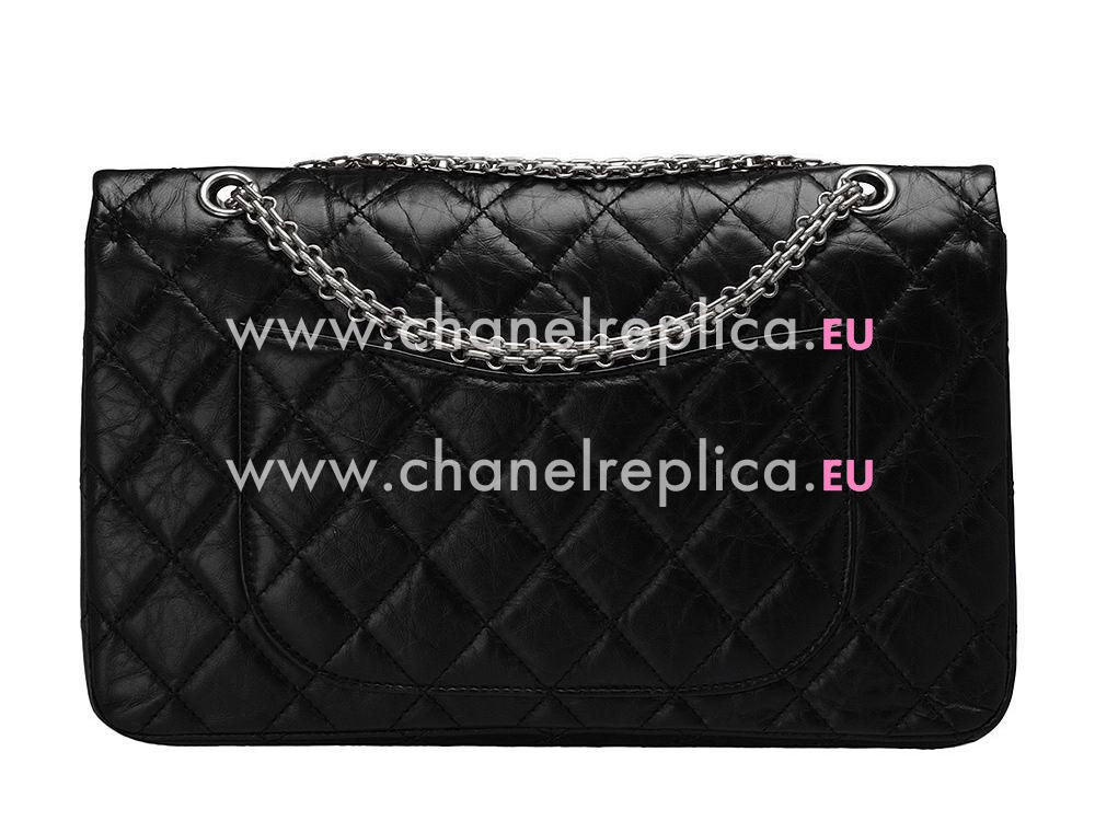 Chanel Jumbo Aged Calfskin Bag in Black(Antique-Silver) A12456AS