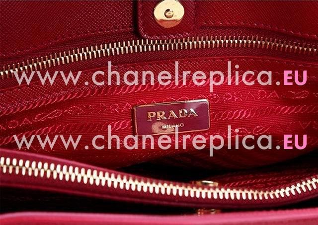 Prada Saffiano Lux Triangle Logo Handhand Red PR43926