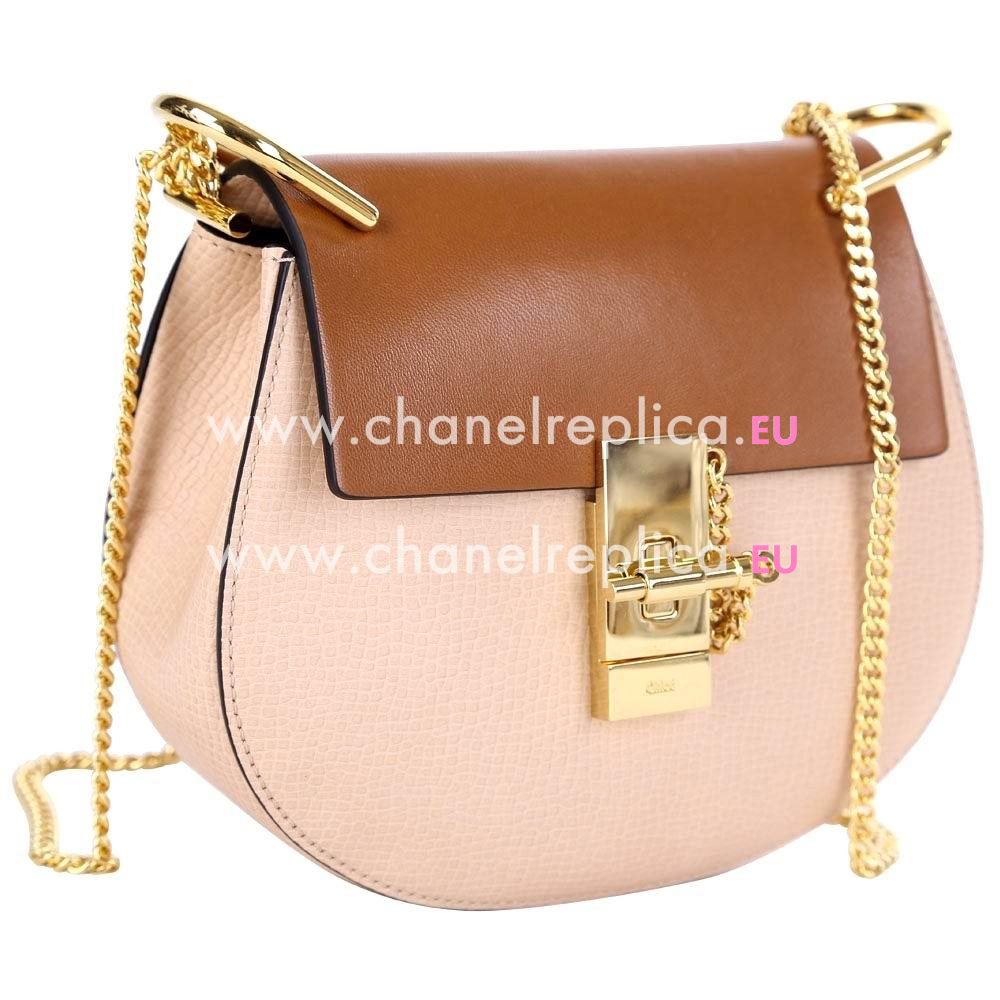 Chloe Drew Grain Leather Golden Chain Bag Brown C55649980