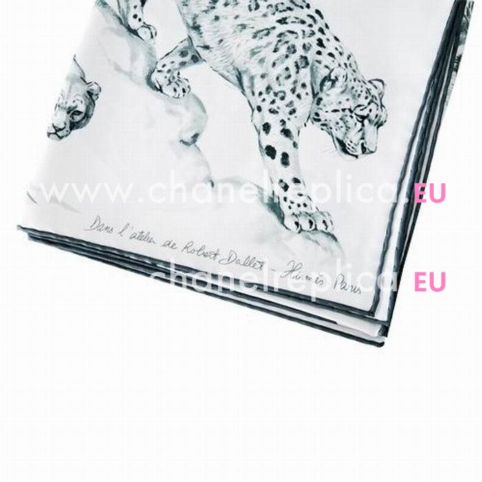 Hermes Tiger Leopard Silk Scarf Green H6102841