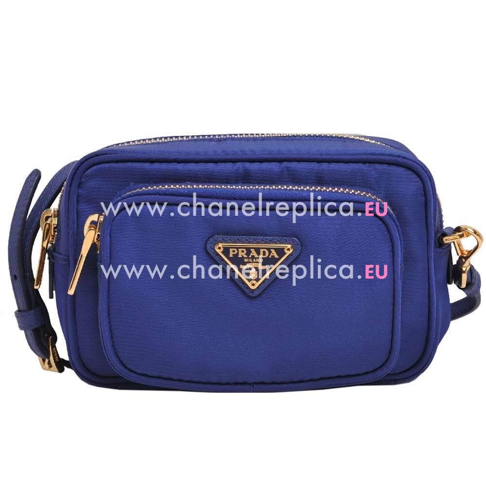 Prada Classic Triangle Logo Scratch Resistant Calfskin Bag RoyalBlue P61111606