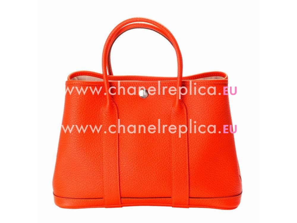 Hermes Garden Party 30cm Orange Clemence Leather HandBag H051559CK-ORG