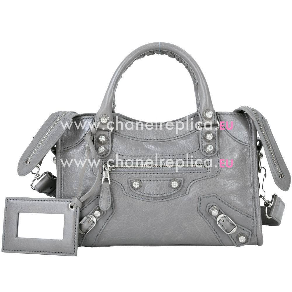 Balenciage City Lambskin Silvery hardware Classic Mini Bag Gray B2055030