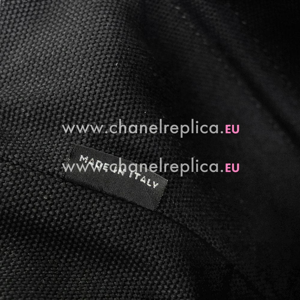 Prada Three-dimensional flowers Canvas Triangle Logo bag Black P7021314