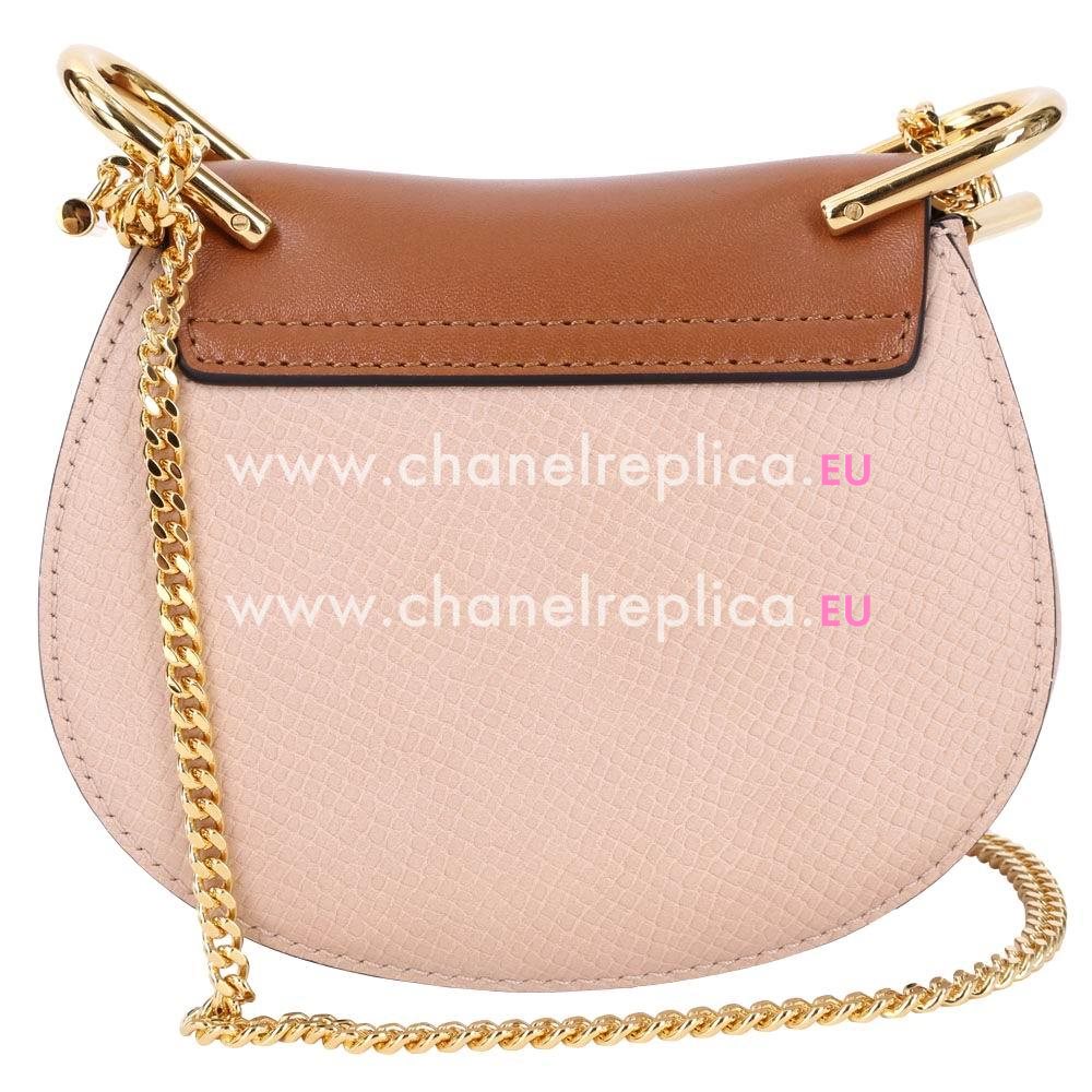 Chloe Drew Grain Leather Golden Chain Bag Pink Brown C55649961